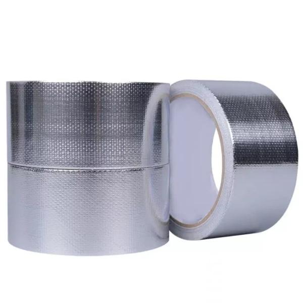 Fireproof HVAC Thermal Insulation Aluminium Tape Heat Resistant Fiberglass Cloth
