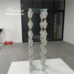 Hot Sale Crystal With Gold Metal Desing Flower Stand For Wedding Centerpieces