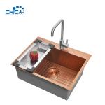 Copper Single Bowl Handmade House Kitchen Sinks SUS304 Stainless Steel Kitchen