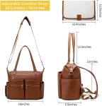 Dad Mommy Tote Diaper Bag Backpack Leather Backpack Changing Pad 16.5x7x13.5"