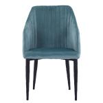 Modern Style High Back Dining Chair , PU Leather Arm Chair Fabric Metal Tube