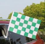 Demonstrate auto racing banners Polyester Auto Flags Banners 12x18inch Suction