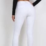 White Full Grip Competition Pantalon Equitation Horse Riding Pants Tight Waist