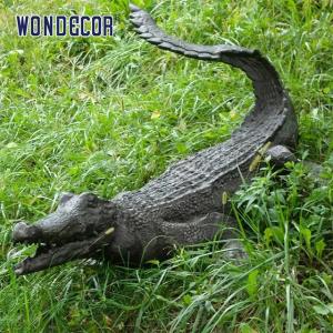 Wholesale custom made outdoor garden amazing brass casting alligator sculpture from china suppliers