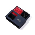 Degradable Rose Flower Christmas Paper Bags Black Cardboard Jewelry Boxes