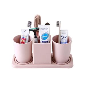 Wholesale Toothbrush Holder and Large Toothpaste Stand Organizer Plastic Storage Rack Set Bathroom Accessories for Family, Kids. from china suppliers