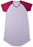 Ladies Cotton Jersey Red/Floral Printed Raglan Sleeve Nightdress Sleepwear
