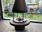 Carbon High Grade Black High Style Luxury Modern Steel Round Furniture Glass Art