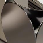 Bright Stainless Side Table Black Finish Metal Accent Table