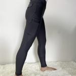 Grey Girls Polyester Horse Riding Pants Side Pocket Equestrian Breeches With