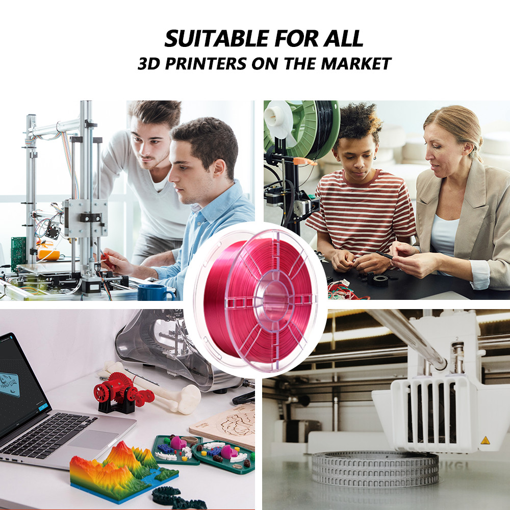 PLA+ Filament Silk Rose Red 3D Printer Filament for Your Printing Needs