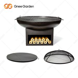 Wholesale Natural Rust Corten Steel Metal Large Barbecue Grill Outdoor Fire Pit Customized from china suppliers