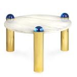 Art Postmodern Marble Top Round Coffee Table Hotel Stainless Steel Tea Table