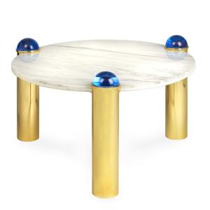 Wholesale Art Postmodern Marble Top Round Coffee Table Hotel Stainless Steel Tea Table from china suppliers