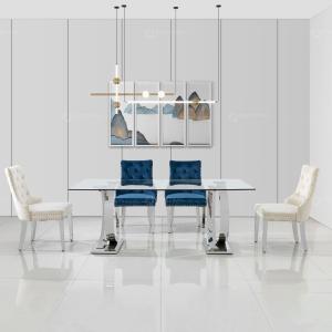 Wholesale High Gloss 8 Seater Glass Dining Room Furniture Dinning Table Set from china suppliers