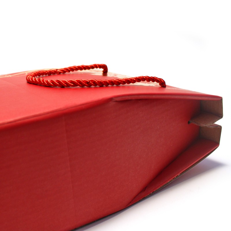 Corrugated Paper Wine Gift Box Packaging , Luxury Wine Packaging With Handle