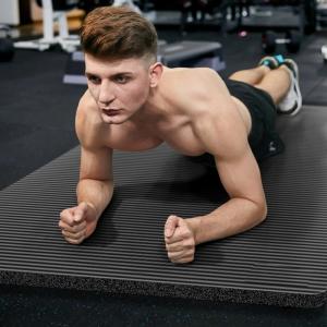Wholesale Men Fitness Yoga Mat , Thick Fitness Mat Large Size NBR Non Slip Exercise Mat With Bandages from china suppliers