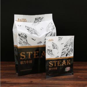 Wholesale Heat Seal Gusseted Food Bags Laminated Meat Steak Frozen Food Packaging Pouch from china suppliers