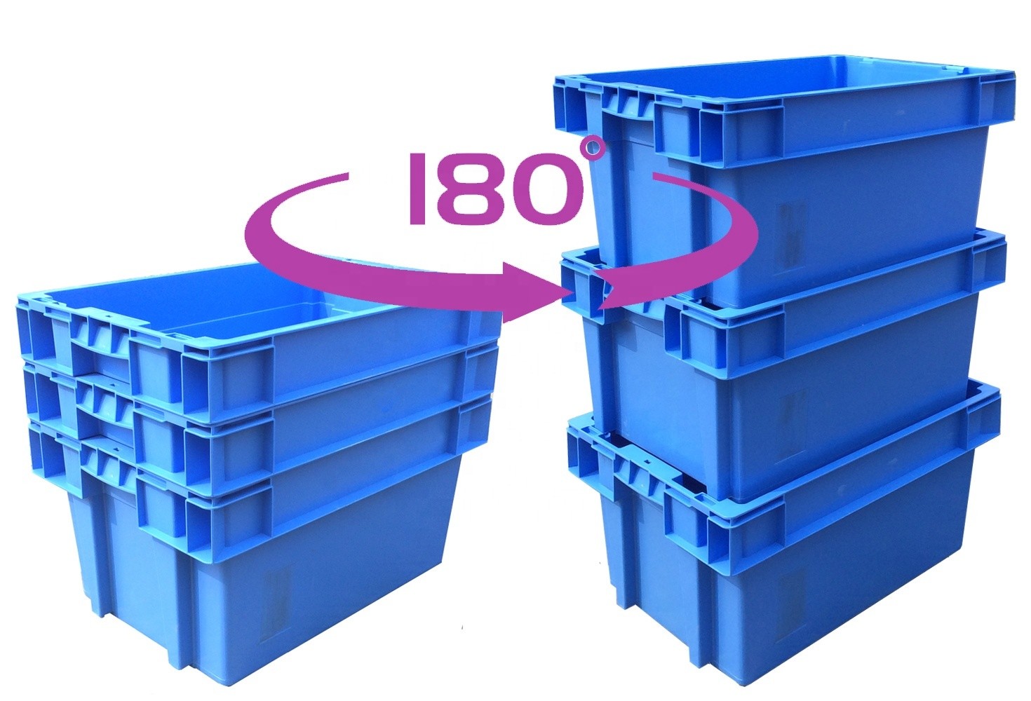 600*300mm Nestable Storage Plastic Moving Stackable Heavy Duty Container