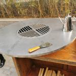Portable Charcoal Barbecue Grill Weathering Steel 3 In 1 Bbq Grill D1000mm