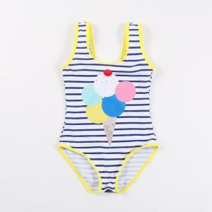 Wholesale Kid's icecream spripe print sport style swimwear one piece swimsuit from china suppliers