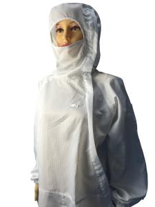 Wholesale Biotech / Pharmaceutical ESD Safe Materials Cleanroom ESD Suit With Hood And Facemask from china suppliers