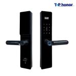 Tempered Glass Front Door Smart Locks Fingerprint Card Acess Anti Peep Password