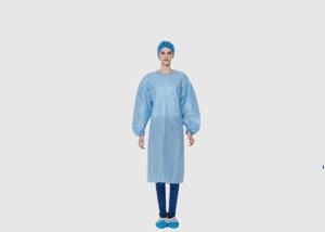 Wholesale Dust Proof Blue SMS Surgical Gown , Disposable Surgery Gowns Weight 35g from china suppliers