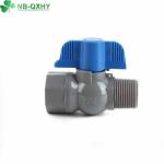 Blue Butterfly Handle PVC Male Female Thread Ball Valve for Straight Through