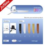 52 Inches Ceiling Fan Light White Plastic Blades dc Motor Low Profile Living
