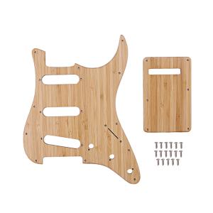 Wholesale Bamboo Electric Guitar Pickguard SSS 11 Holes with Back Plate Screws for ST electric guitar Accessories Parts from china suppliers
