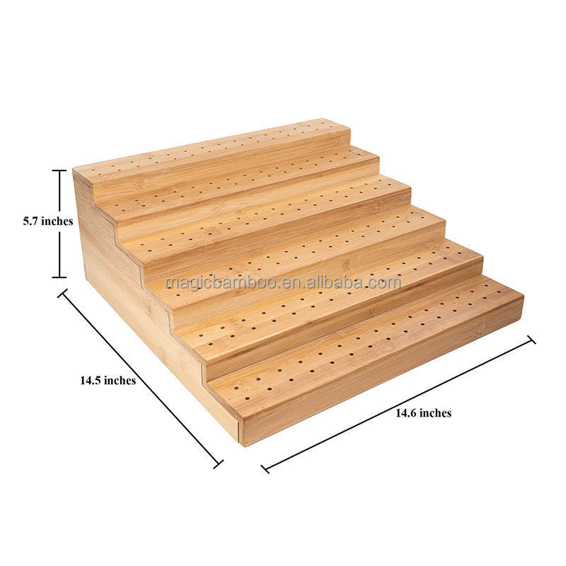 Six Tier Food Stand Bamboo Skewer Holder for Buffet Cocktail Parties and Catering Events