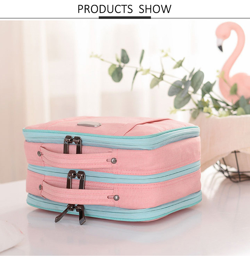 Manufacturer Custom Logo Large Capacity Eco Square Makeup Bag Waterproof