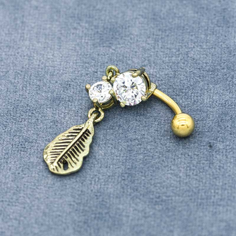 316 Stainless Steel Navel Belly Piercings 14ga gold body jewelry