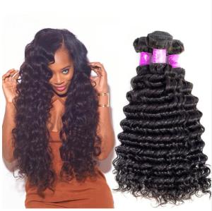 Wholesale Deep Wave 1B 100% Brazilian Human Virgin Hair Bundles For Black Lady from china suppliers
