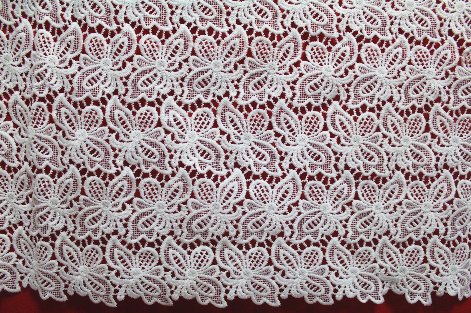 Crochet polyester Chemical embroidery lace fabric for lady's dresses and Garment