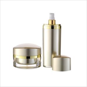 Wholesale Plastic PMMA Cosmetic Lotion Bottle Green Facial Cleanser Skincare Packaging from china suppliers