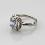 Women Jewelry 7mmx9mm Oval Purple Cubic Zirconia Sterling Silver Ring(R197)