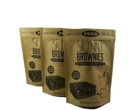 Custom print stand up top zipper sealing brown kraft paper cereals bags with
