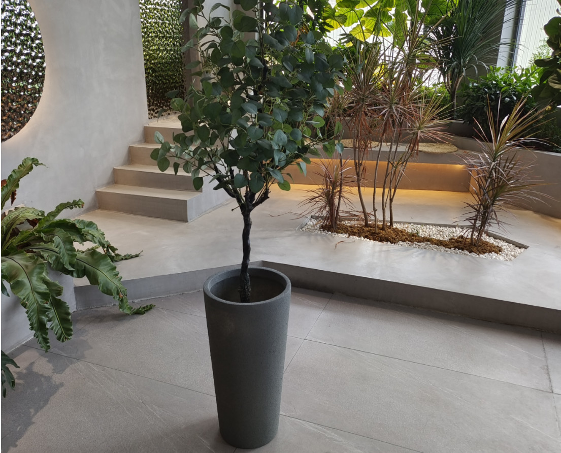 Outdoor Garden Fiberglass Flower Pots Large For Real Or Artificial Tree