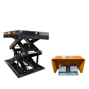 Wholesale Transverse Electric Double Scissor Lift Table 2.5 Ton With PVC Wrinkled Skirt Max Height 1100mm from china suppliers