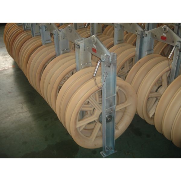 Large Diameter Rope Pulley Conductor Stringing Blocks With Nylon Wheel