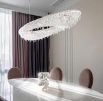 Oval Crystal Pendant Light For Living Room And Dining Room