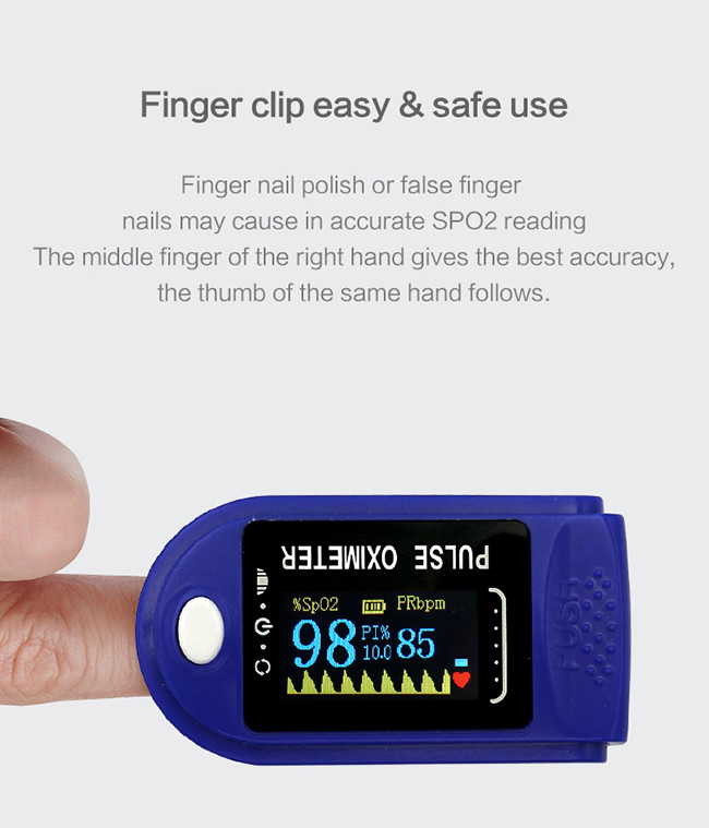 Plastic SpO2 Detector BT PI OLED Display Portable Oxygen Saturation Monitor