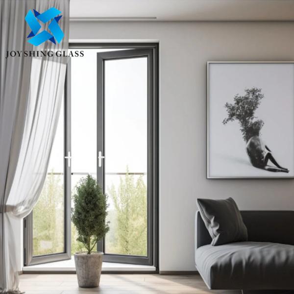 Single Glazing Aluminum Swing Doors With Stainless Steel Mesh Aluminum Glass