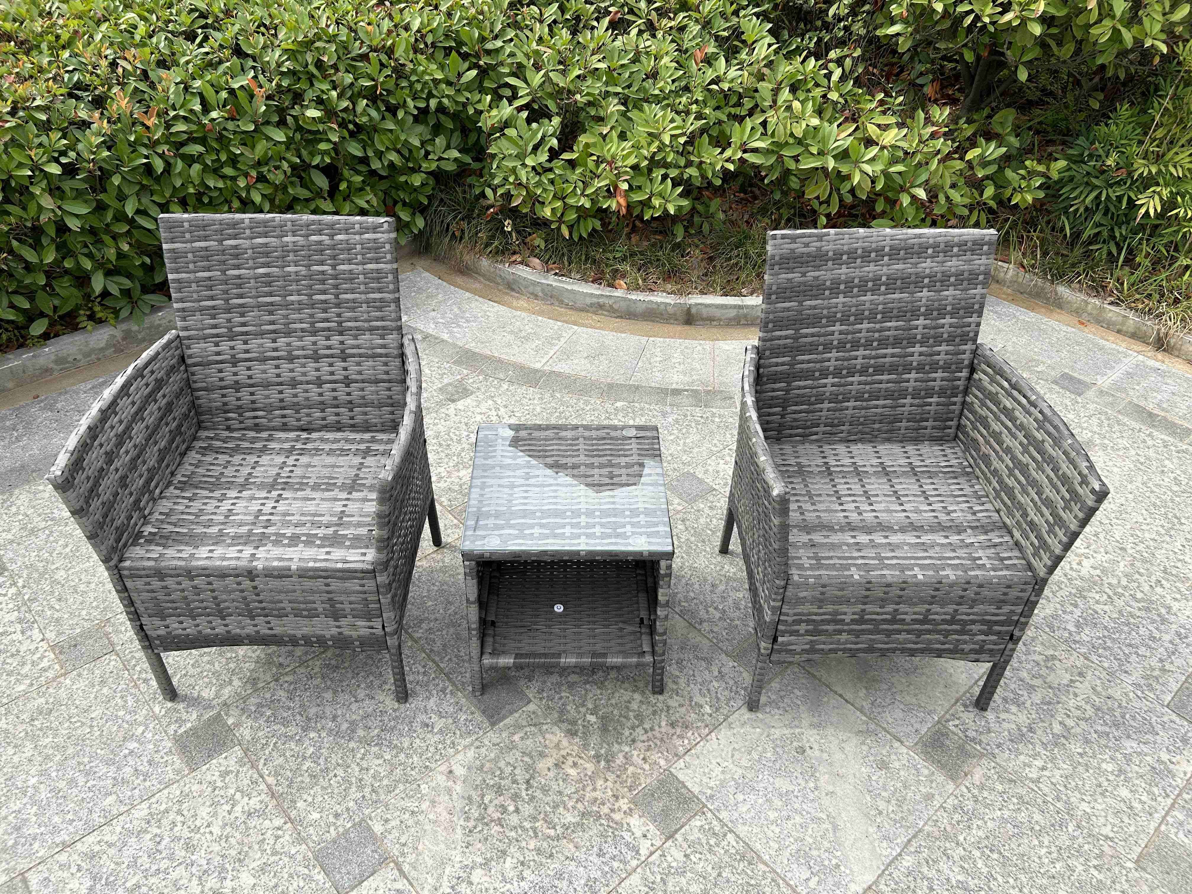 Garden Compact Rattan Table And Chairs Large Outdoor Garden Sets