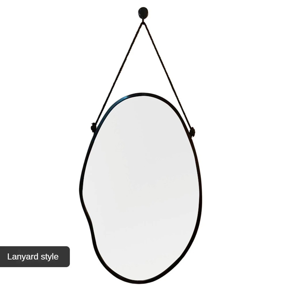 Every Day Bathroom Decor with Antique Glass Mirror and Plastic Frame in Lanyard Style