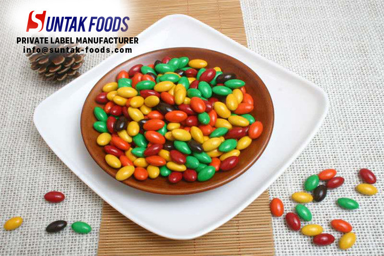 Milk Powder Chocolate Bean In Bulk For Confectionery Store / Coconut Candy Balls