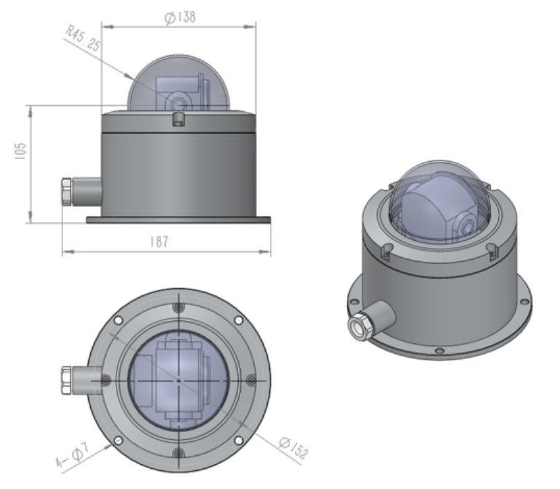 Atex Approval 2MP 1X Explosion Proof Anti-Corrosion PTZ IR Dome IP CCTV Camera