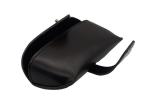 Nubuck Black Leather Glasses Case , Belt Buckle Leather Eyeglass Pouch